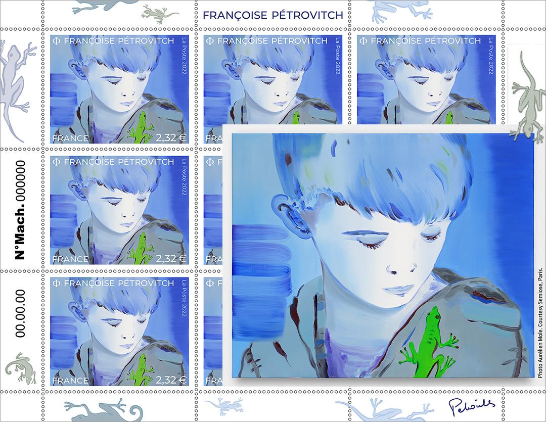 La planche de timbres et l'œuvre