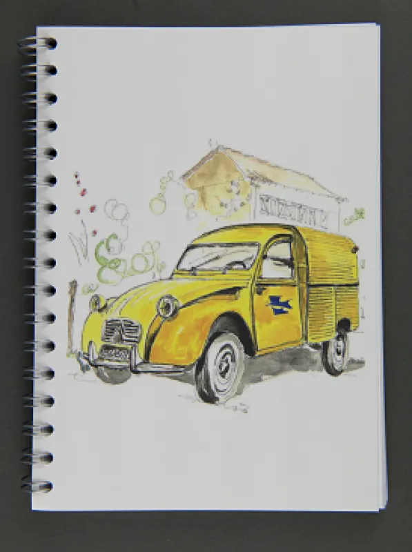 Vue 1 – Petit carnet A6 à spirale 2CV