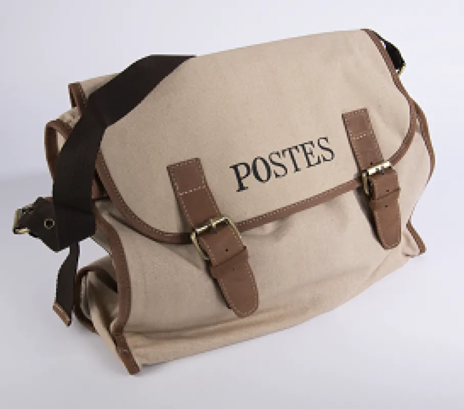 Vue 2 – Besace grand modèle beige